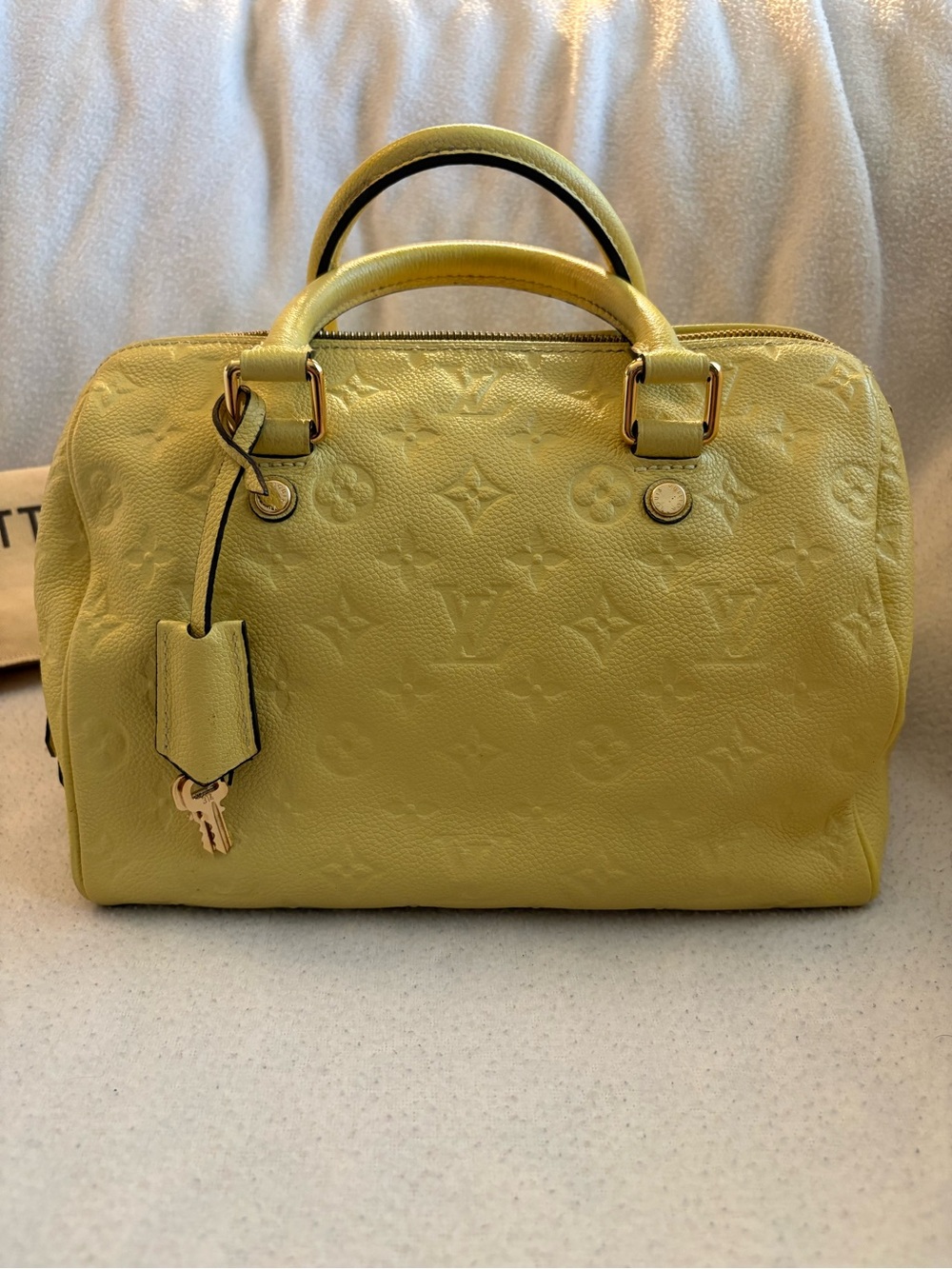 Louis Vuitton Vintage Monogram Empreinte Speedy Bandouliere 25 in Yellow